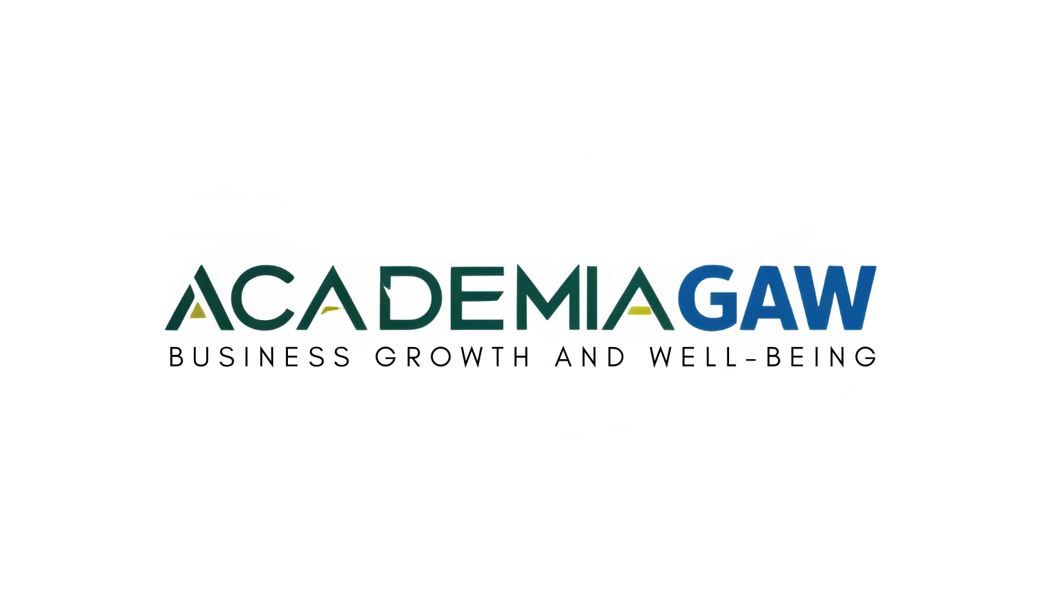 Logo de Academia GAW con las palabras "Business Growth and Well-Being" en la parte inferior.